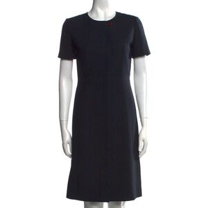 Giorgio Armani Black Sheath Midi Dress Crew Neck